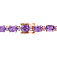 Julianna B Sterling Silver Amethyst & White Sapphire 7.25" Bracelet
