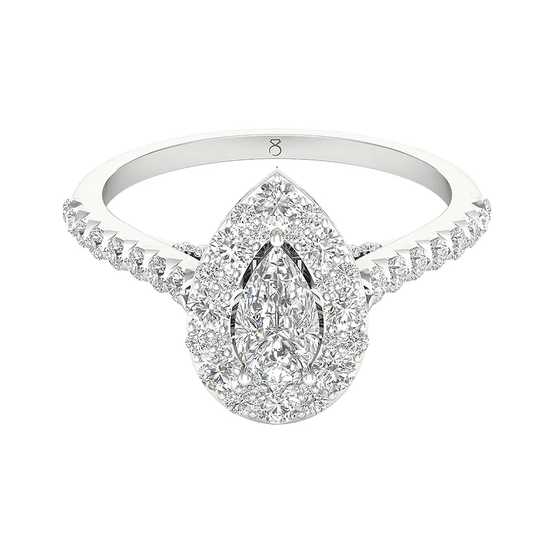 My Diamond Story 14K White Gold Diamond Pear Cut Ring 1.20CTW I1/GHI