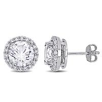 Julianna B Sterling Silver Created White Sapphire Earrings