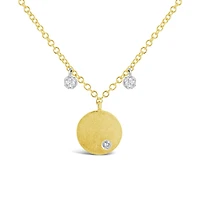 14K Yellow & White Gold Diamond Disc MeiraT Necklace