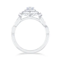 Diamond Revelations 14K White Gold 0.70CTW Pear Shaped Bridal Ring