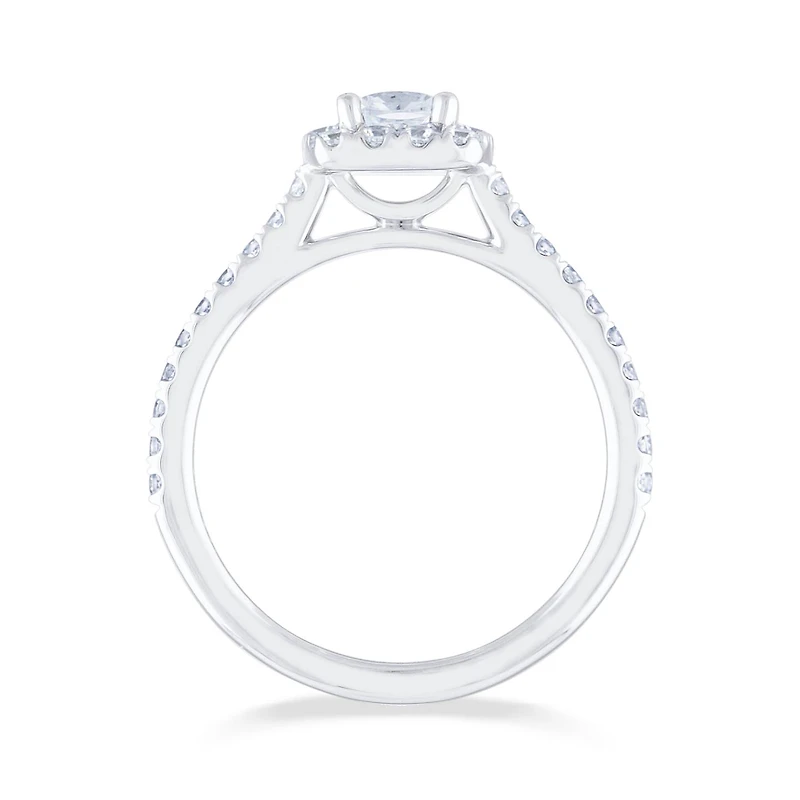 Diamond Revelations 14K White Gold 0.80CTW Cushion Cut Bridal Ring