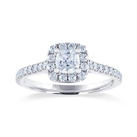 Diamond Revelations 14K White Gold 0.80CTW Cushion Cut Bridal Ring