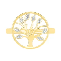 10K Yellow Gold 0.03CTW Diamond Tree Ring