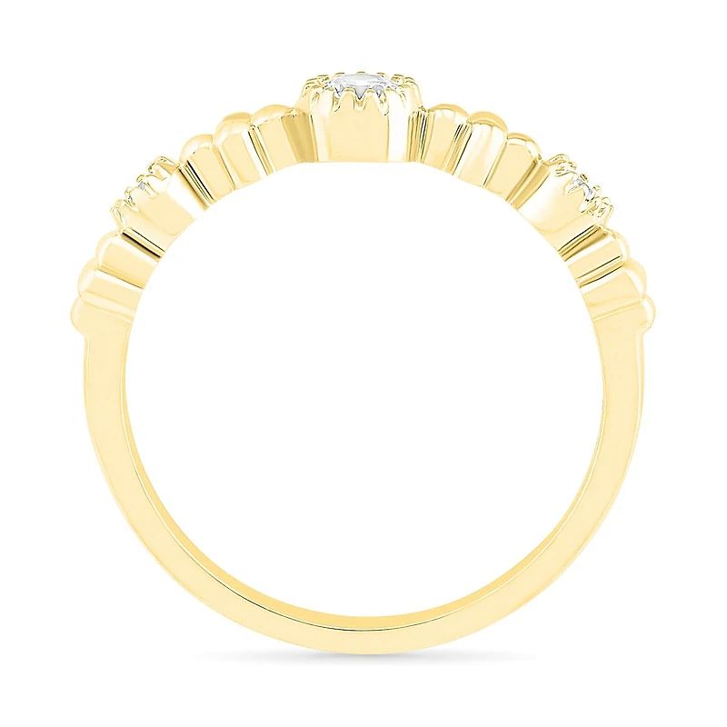 10K Yellow Gold 0.12CTW Diamond Ring