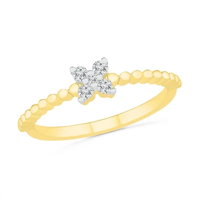 10K Yellow Gold 0.10CTW Diamond Ring