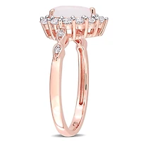 Julianna B 10K Rose Gold Opal Created White Sapphire & Diamond Accent Ring