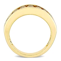 Julianna B Sterling Silver Baguette-Cut Citrine Semi-Eternity Anniversary Band