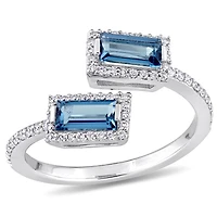 Julianna B 14K White Gold London Blue Topaz & 0.24CTW Diamond Ring