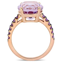 Julianna B Rose Plated Sterling Silver Amethyst & De France Ring