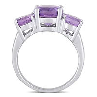 Julianna B Sterling Silver Amethyst Three-Stone Ring