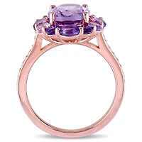 Julianna B Rose Plated Sterling Silver Amethyst Topaz & De France Ring