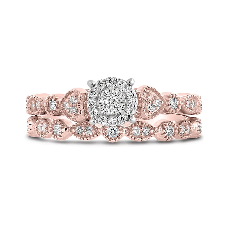 10K Rose Gold 0.25CTW Bridal Set