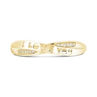 10K Yellow Gold Diamond " I Love U" Ring