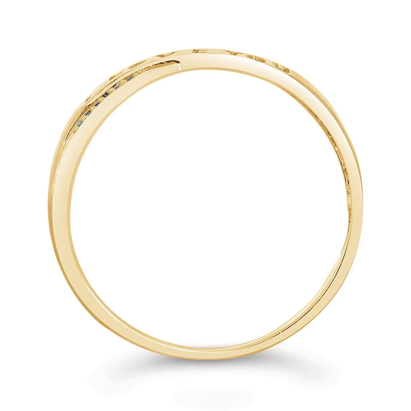 10K Yellow Gold Diamond " I Love U" Ring