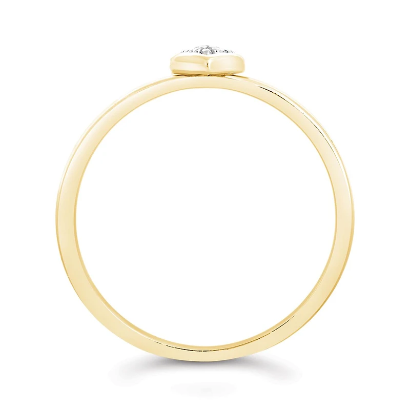 10K Yellow & White Gold Diamond Heart Ring