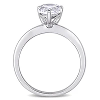 Julianna B 10K White Gold Pear Shape Created Sapphire Solitaire Ring