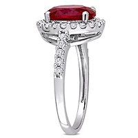 Julianna B 10K White Gold Created Ruby & Created White Sapphire Bridal Ring