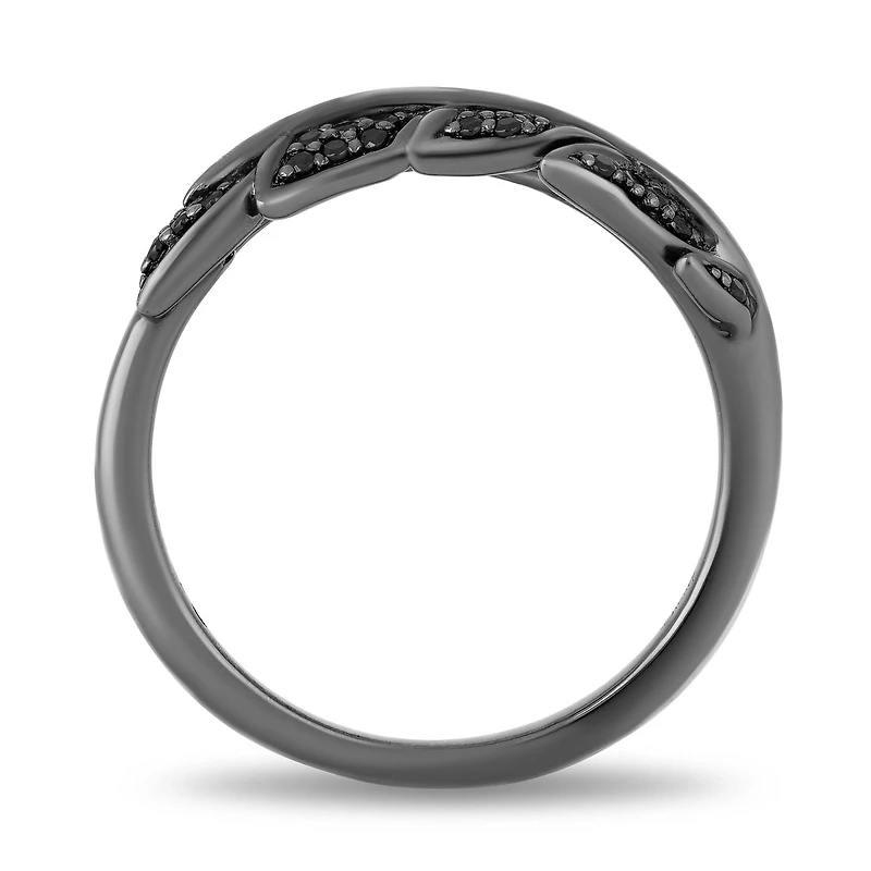 Enchanted Disney Sterling Silver Maleficent 0.13CTW Black Diamond Ring