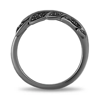Enchanted Disney Sterling Silver Maleficent 0.13CTW Black Diamond Ring