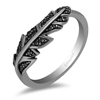 Enchanted Disney Sterling Silver Maleficent 0.13CTW Black Diamond Ring