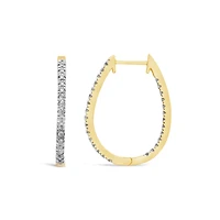 10K Yellow Gold .50CTW Diamond Hoop Earrings