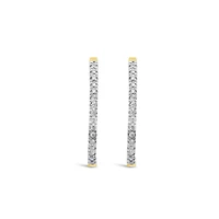 10K Yellow Gold .50CTW Diamond Hoop Earrings