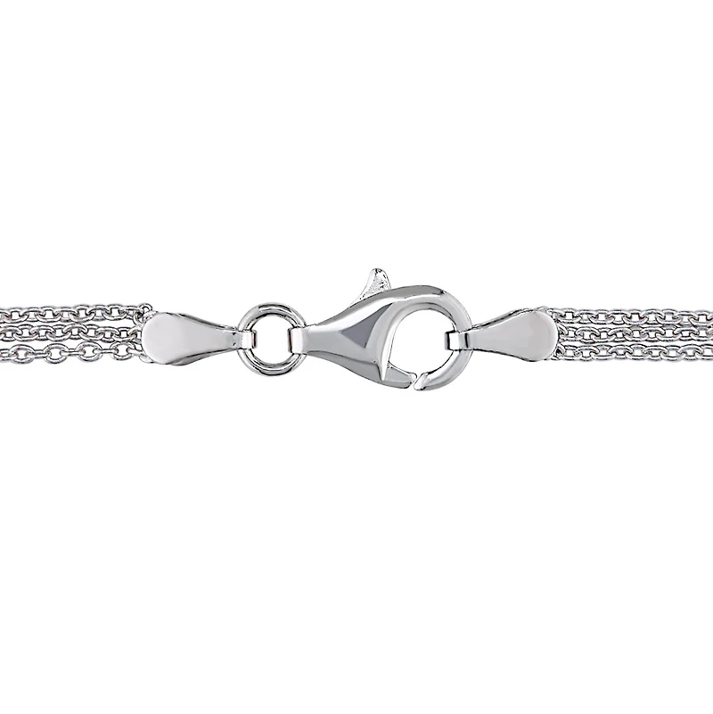 Julianna B Sterling Silver Created White Sapphire Heart Pendant