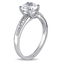 Julianna B Sterling Silver Cubic Zirconia Engagement Ring