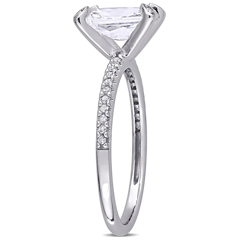 Julianna B 10K White Gold Created Sapphire & Diamond Engagement Ring