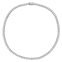 Julianna B Sterling Silver Created White Sapphire 17" Necklace