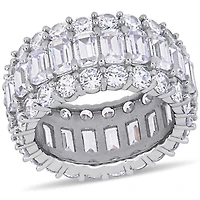 Julianna B Sterling Silver Cubic Zirconia Multi-Row Full Eternity Ring
