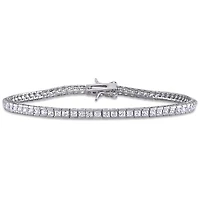 Sterling Silver White Cubic Zirconia Tennis Bracelet