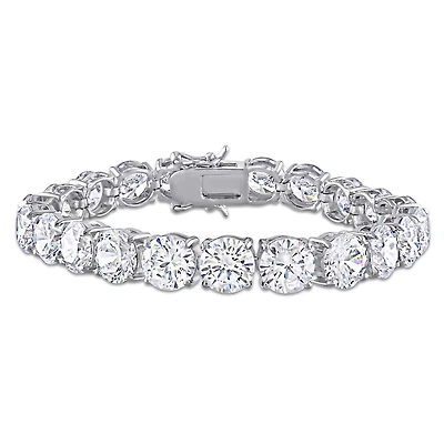 Julianna B Sterling Silver White Cubic Zirconia Tennis Bracelet