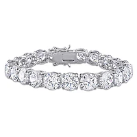 Julianna B Sterling Silver White Cubic Zirconia Tennis Bracelet
