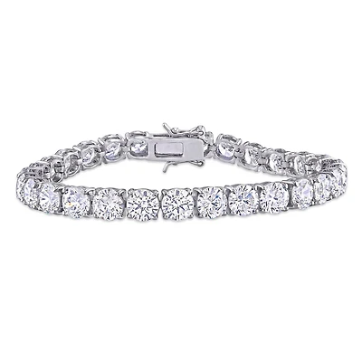 Julianna B Sterling Silver White Cubic Zirconia Tennis Bracelet
