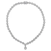 Sterling Silver Cubic Zirconia Teardrop Necklace