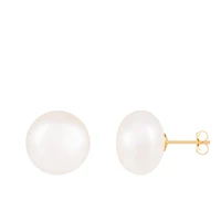 14K Yellow Gold 12-13mm Freshwater Pearl Earrings