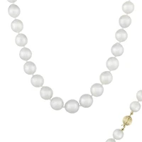 Sterling Silver 10-12mm White South Sea Pearl Necklace
