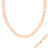 14K Yellow Gold 10-11mm Pink Freshwater Pearl Necklace