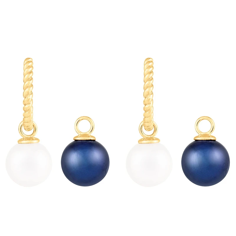 14K Yellow Gold Interchangeable 8mm Freshwater Pearl Earrings