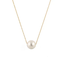 14K Yellow Gold 10-11mm Freshwater Pearl Slider Pendant