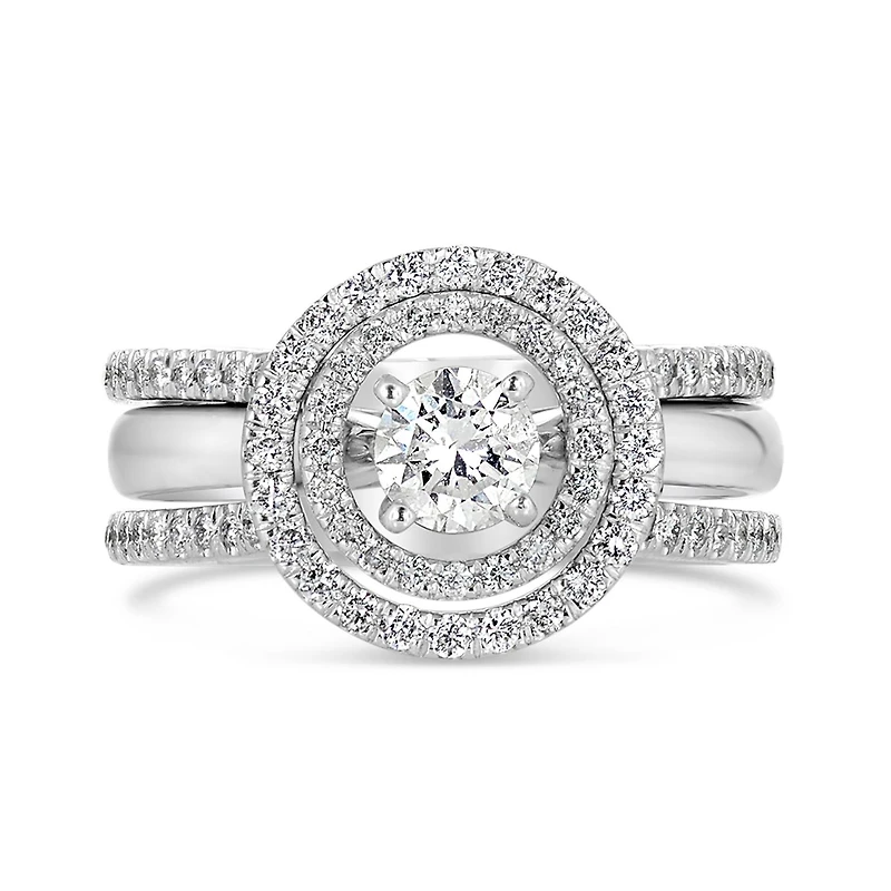 14K White Gold 0.50CTW Round Wrap Ring