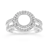 14K White Gold 0.50CTW Round Wrap Ring