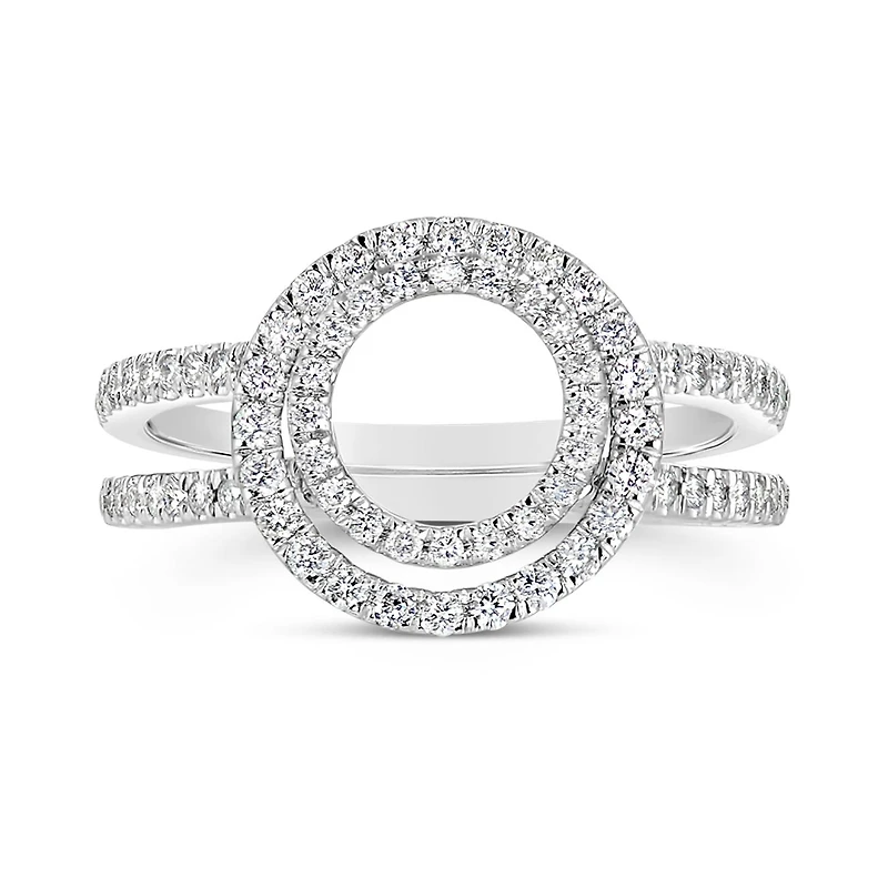 14K White Gold 0.50CTW Round Wrap Ring