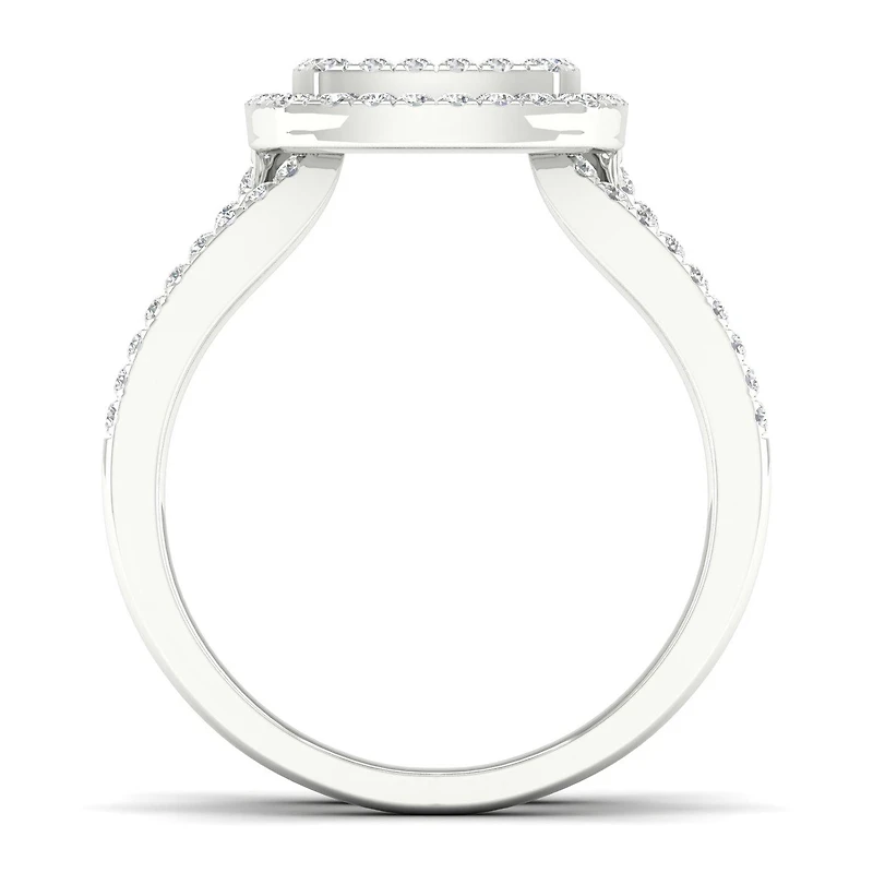 14K White Gold 0.50CTW Cushion Wrap Ring