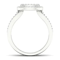 14K White Gold 0.50CTW Cushion Wrap Ring