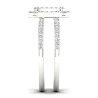 14K White Gold 0.50CTW Cushion Wrap Ring