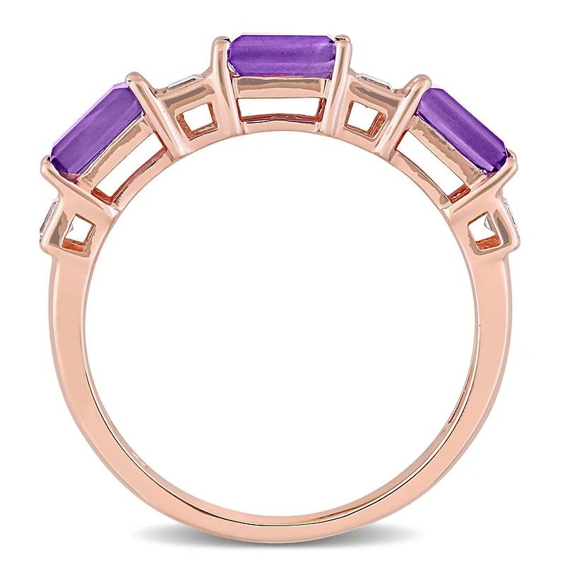 Julianna B 10K Rose Gold Amethyst & White Topaz Ring