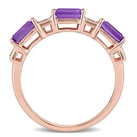 Julianna B 10K Rose Gold Amethyst & White Topaz Ring